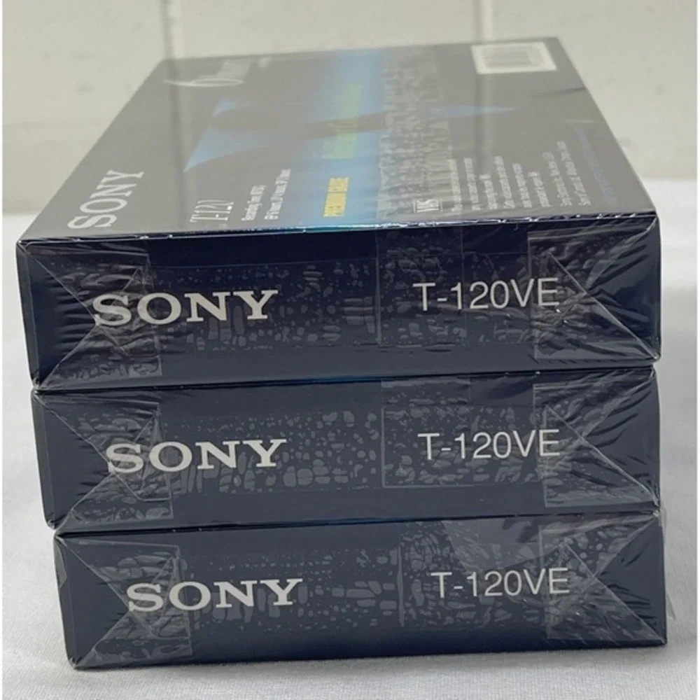 Lot of (3) Sony‎ T-120 Blank VHS VCR Premium Grade Video Tapes 6 Hrs New Sealed